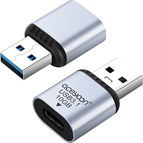 aceyoon USB C 変換アダプタ USB3.1対応 2個セット Type C 最大10Gbps type-c 高速データ転送 急速充電 タイプC（メス）to USB 3.1（オス