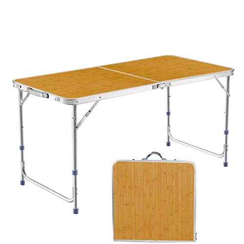 DesertFox アウトドア 折りたたみ テーブル 120cm 高さ3段階調整可能 自由に高さ調整可能ピクニック レジャー キャンプ用 折畳み コンパ