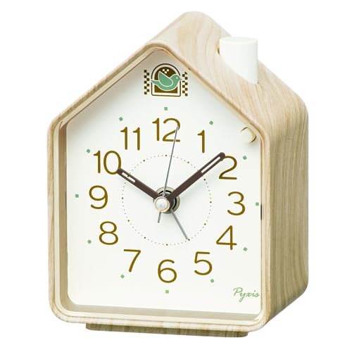 セイコークロック(Seiko Clock) 目覚まし時計 置き時計 アナログ 薄茶木目 110*86*63mm PYXIS ピクシス NR453A