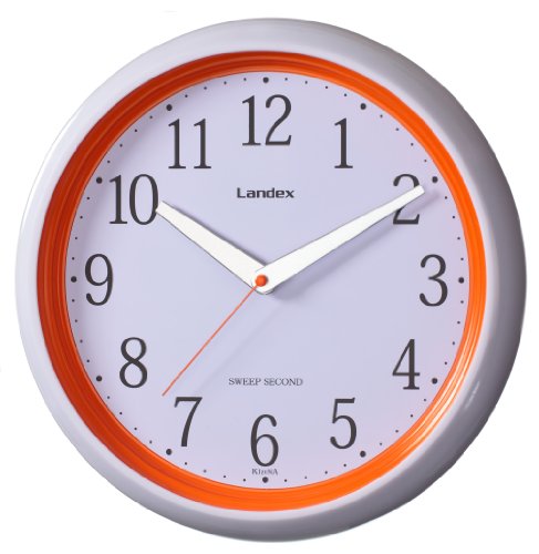 LANDEX(ランデックス) スタイリッシュ壁掛け時計 キズナ 連続秒針 オレンジ YW9091OR