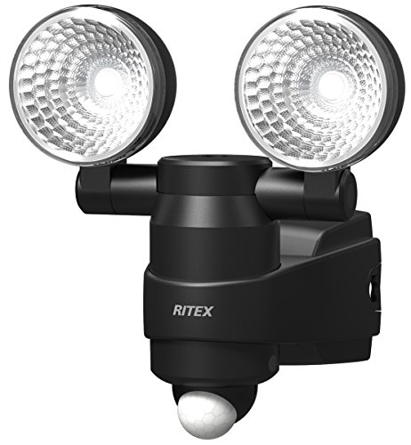 ムサシ RITEX 1W*2 LEDハイブリッドソーラセンサーライト 「ソーラー発電*乾電池」 S-HB20
