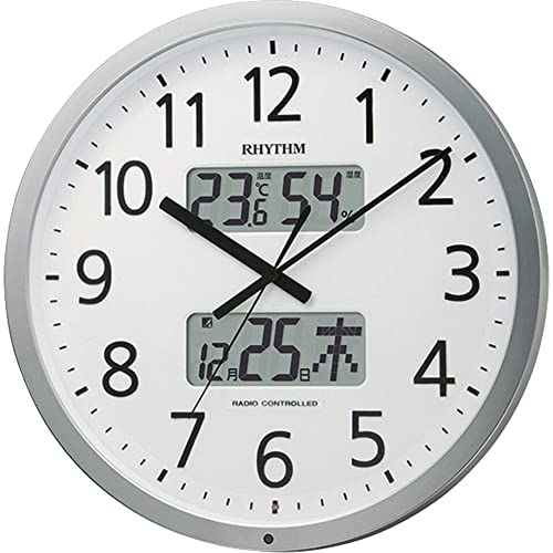 サイズ:ф38.0*5.7cm、質量：1.6kg 使用電源:アルカリ単2形x2本(別売) 秒針:ステップ秒針 (暗所自動停止機能付き) ムーブメント:電波時計 プログラムチャイム（1日最大24回）と 