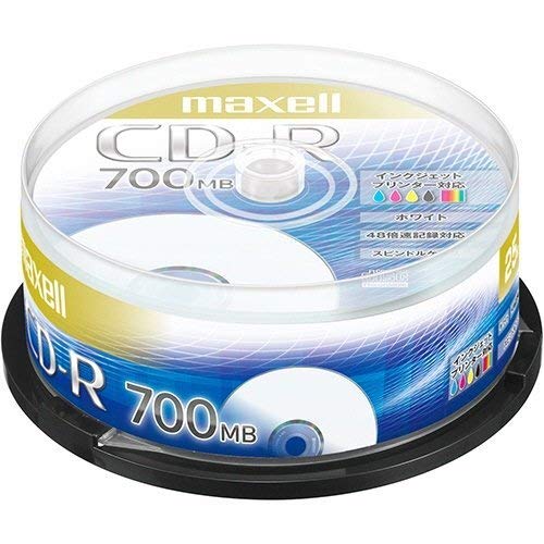 maxell データ用 CD-R 700MB 48倍速 プリンタブルホワイト 25枚スピンドルケース CDR700S.PNW.25SP