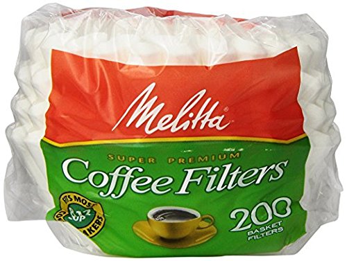 Melitta [メリタ] 8から12カップ用 バスケットタイプ コーヒーフィルター 200枚 Basket Coffee Filters White (8 to 12-Cup) 200-Count F