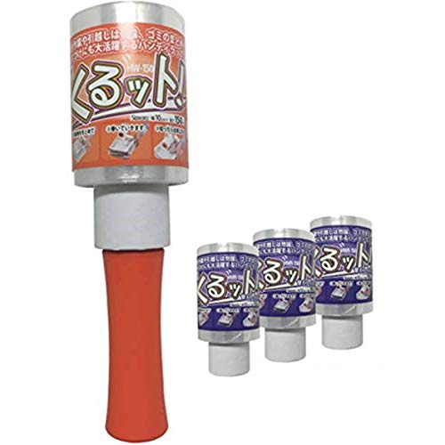 本体サイズ:本体*幅7*奥行7*高さ25.8cm、交換用ラップ*幅7*奥行7*高さ14cm 材質:ハンドル*ポリプロピレン、フィルム*ポリエチレン、芯材*紙 原産国:中国 ラップ1組*幅10cm・長さ