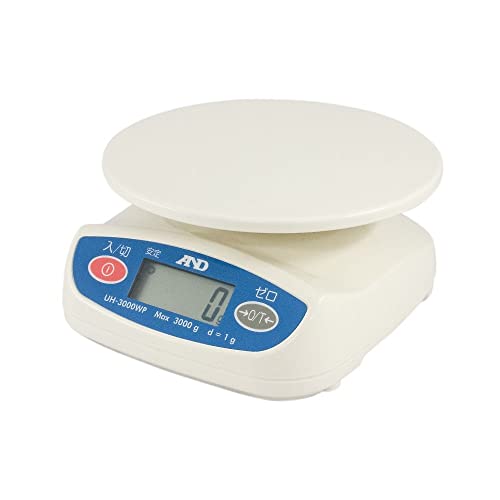原産国:中国 ひょう量:3000g 最小表示:1g 安定所要時間:約1.5秒 防塵・防水等級:IP67(水深1mの深さに30分浸漬) 計量皿寸法:φ150mm 電源:単3乾電池2個 電池寿命:約700