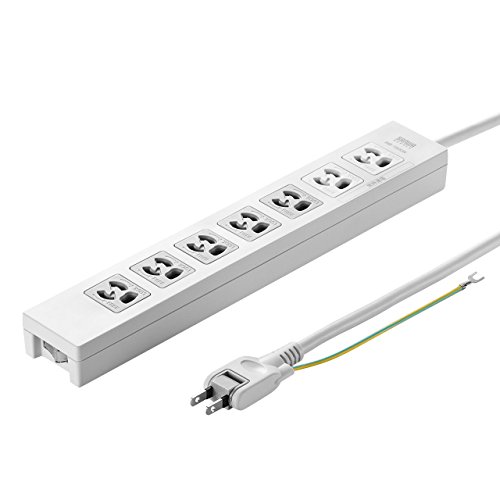 2m 3P抜け止め7個口、集中スイッチ、マグネット、雷ガード付きタップ。ネームタグ、専用コンセントキャップ付属 プラグはトラッキング火災予防に有効な絶縁キャップ付き2Pスイングプラグを採用しています。