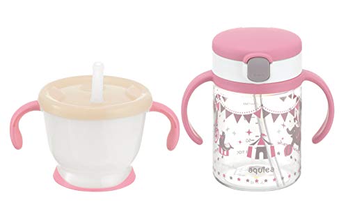 ピンク 150ml+200ml ストロー飲みの練習から、ストローマグにステップアップできるセット パーツが少ないシンプル構造・形状で、お手入れ簡単 み口の先端形状が同じなので、ストロー飲みの練習から、