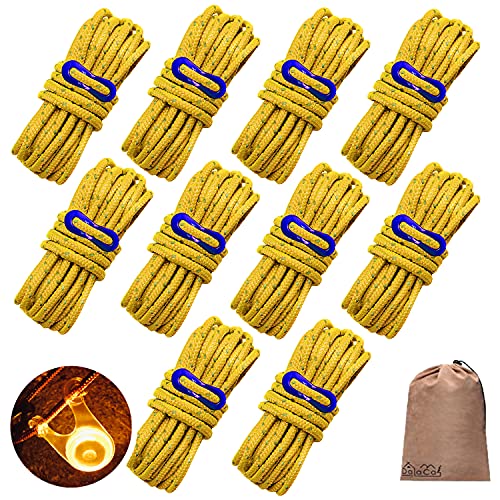 イエロー10本＋ライト10個 *サイズ*ロープ：太さ5ｍｍ長さ4ｍ 自在金具：2.8ｇ *材質*ロープ：1500Dポリエステル 自在金具：アルミニウム *反射材入り*お洒落なデザイン発色でスノーピーク
