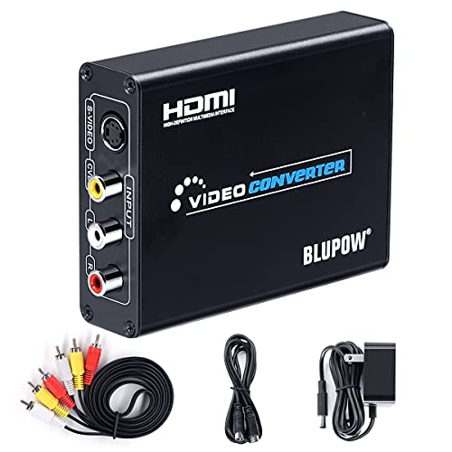 BLUPOW コンポジット/S端子 to HDMI 変換器 1080P対応 Composite 3RCA AV/S-Video to HDMI コンバーター ビデオ変換器 コンポジット hdmi