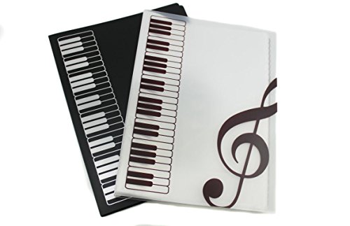 naissant ２色セット 音符 ピアノ デザイン ファイル 楽譜ファイル レッスンファイル 書き込み 見開き 黒 白 楽譜入れ 楽譜ケース 楽譜
