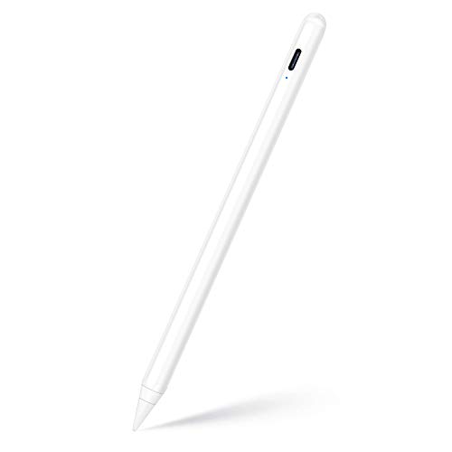 KINGONE スタイラスペンiPad ペン 超高感度 極細 タッチペンiPad 傾き感知/誤作動防止/磁気吸着機能対応 軽量 USB充電式2018年以降iPad/i