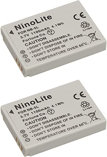 ＊最安挑戦＊NinoLite NB-5L 互換 バッテリー 2個セット キャノン PowerShot S100 S110 SX200IS IXY 95IS 800IS 等対応 nb5lx2_t.k.gai