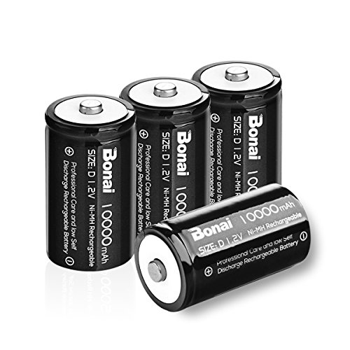 ＊最安挑戦＊BONAI 単1形充電池 充電式ニッケル水素電池 高容量10000mAh 単一電池 充電式電池 4本入り 単一充電池セット 液漏れ防止 約12