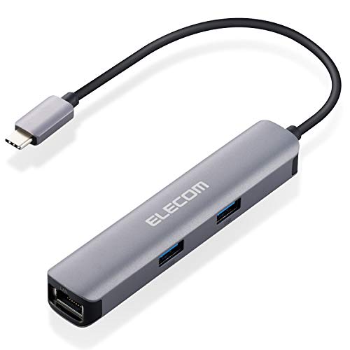 ＊最安挑戦＊エレコム USB Type-C ハブ ドッキングステーション 5-in-1(LANポート) DST-C17SV/EC HDMIポート 4K対応 USB3.0*3ポート LAN