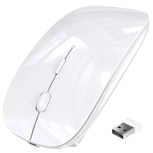 ＊最安挑戦＊ワイヤレスマウス Bluetooth マウス 2.4GHz 光学式 3DPIモード 充電式(White)