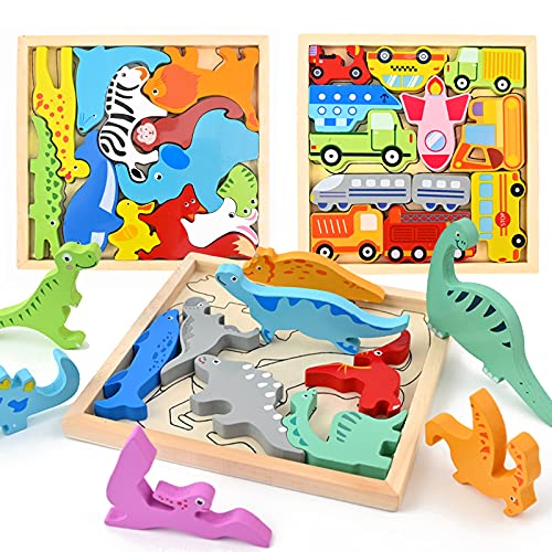 ＊最安挑戦＊CORPER TOYS 木製パズル 動物 乗り物 知恵の板 型はめパズル 型はめおもちゃ 形合わせ 動物パズル 恐竜パズル 乗り物パズル