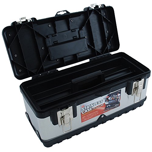 用途:道具・工具・小物等の収納保管・運搬 サイズ(約):幅380*奥160*高さ180mm 重量:約1.6kg 最大積載量:(本体)約10kg・(インナートレー)約2kg 材質:SUS430