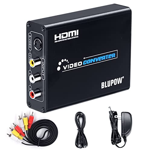 BLUPOW コンポジット/S端子 to HDMI 変換器 1080P対応 Composite 3RCA AV/S-Video to HDMI コンバーター ビデオ変換器 コンポジット hdmi
