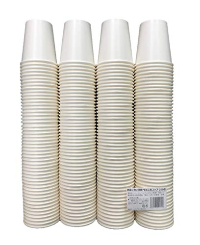 満杯容量:約205ml サイズ:Φ70*高76*(底直径:50mm) 本体重量:約5g 【冷たいお飲み物を入れても柔らかくなりにくい両面PE加工紙コップ】(200個入) 【素材】バージンパルプ100%