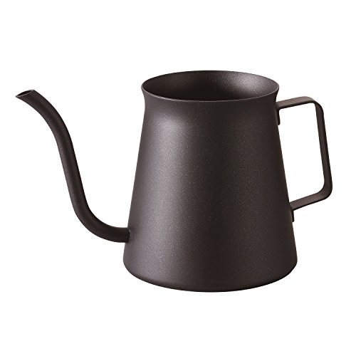 ブラック 300ml 本体サイズ：10*16.5*9.0ｃｍ 材質：ステンレス 生産国：中国 実用容量：300ml 1杯分のドリップを手軽に行うためのミニドリップケトルです。 熱湯用です。直火・IH等