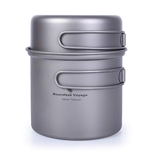 1000+500ml（M） 【製品仕様】:材質:99.8%チタン；重量:約174g 鍋：1000ml、直径11.7cm*高さ10.5cm；フライパン：500ml、直径11.7cm*高さ5cm。【セット