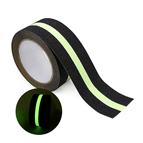 蛍光 5m×50mm 【サイズ】50 mm * 5 m、PVC製で、表面に粒子が付いて、滑り止め効果があり 【転倒防止】雨や雪の日に玄関先、駐車場、屋外階段など水いっぱいの場所での転倒防止対策品です。