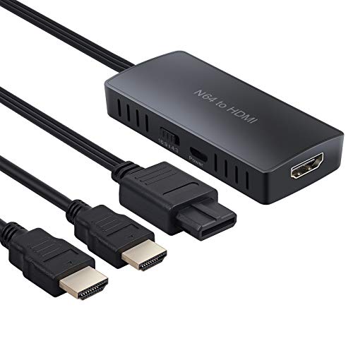 LiNKFOR N64 / GameCube/SNES to HDMI 変換アダプター N64 to HDMI 変換コンバーター 720P/1080P対応 USBケーブル*HDMIケーブル付属
